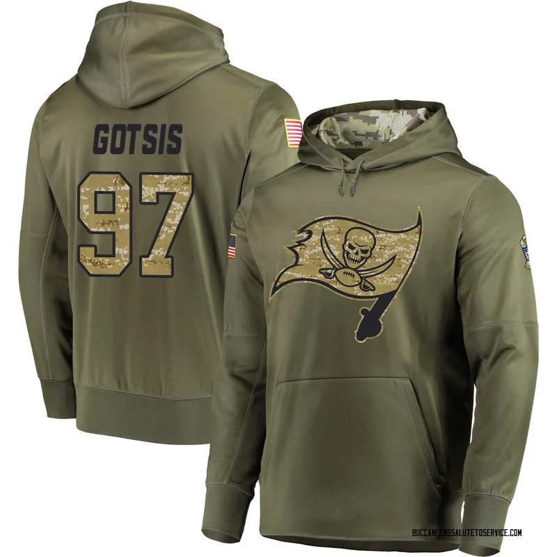 Men's Adam Gotsis Tampa Bay Buccaneers Olive Salute to Service Pullover Hoodie
