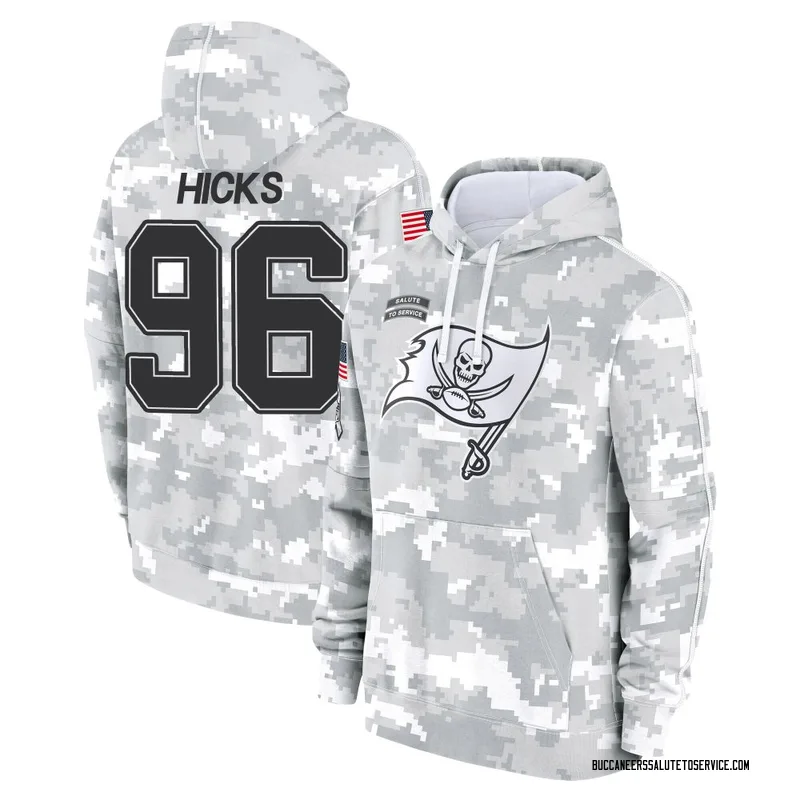 Men's Akiem Hicks Tampa Bay Buccaneers Camo Arctic 2024 Salute to Service Club Fleece Pullover Hoodie