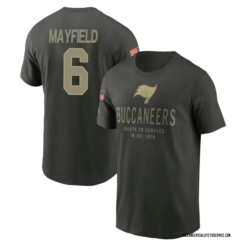 Men's Baker Mayfield Tampa Bay Buccaneers Green Forest/ 2025 Salute to Service Sideline Primary Edge T-Shirt