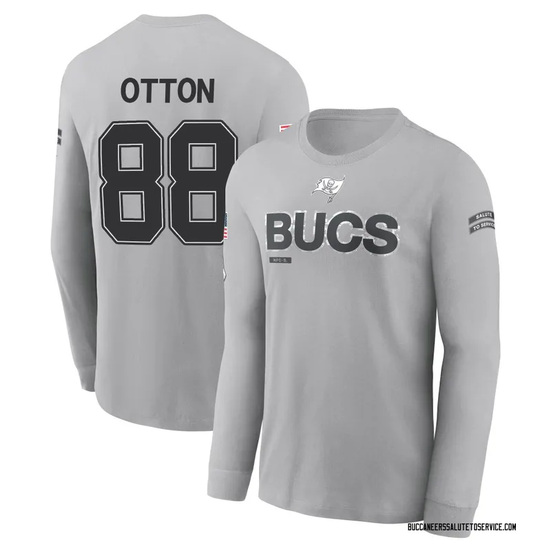 Men's Cade Otton Tampa Bay Buccaneers Gray 2024 Salute to Service Long Sleeve T-Shirt