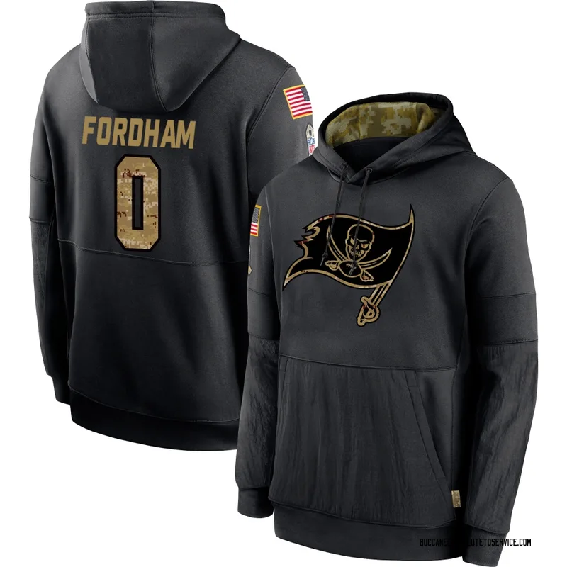 Men's Caden Fordham Tampa Bay Buccaneers Black 2020 Salute to Service Sideline Performance Pullover Hoodie