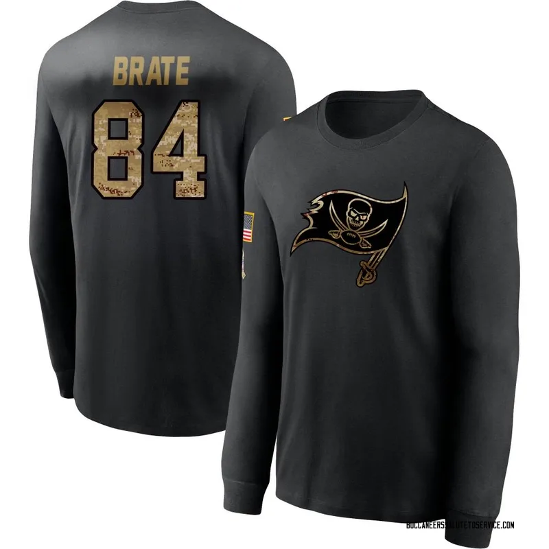 Men's Cameron Brate Tampa Bay Buccaneers Black 2020 Salute To Service Sideline Performance Long Sleeve T-Shirt