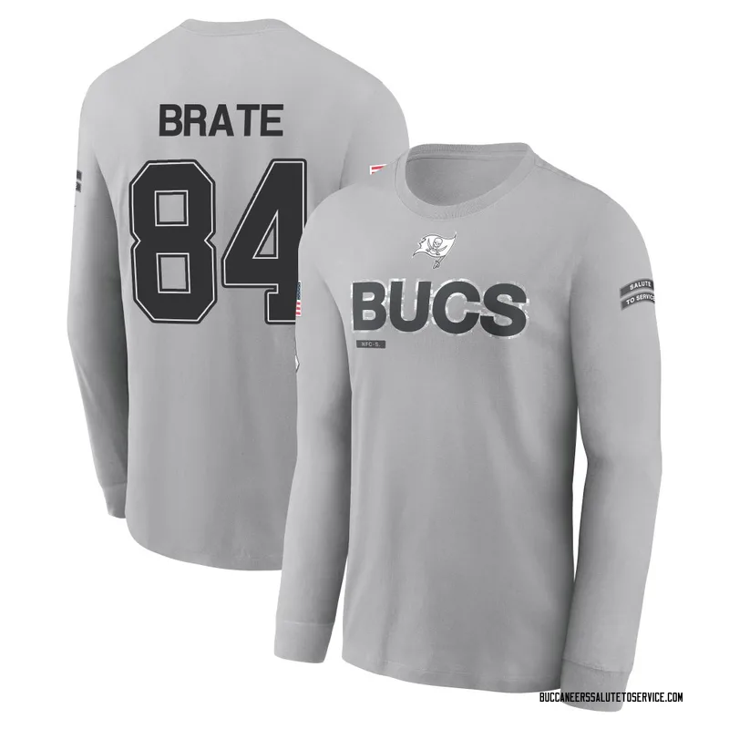 Men's Cameron Brate Tampa Bay Buccaneers Gray 2024 Salute to Service Long Sleeve T-Shirt