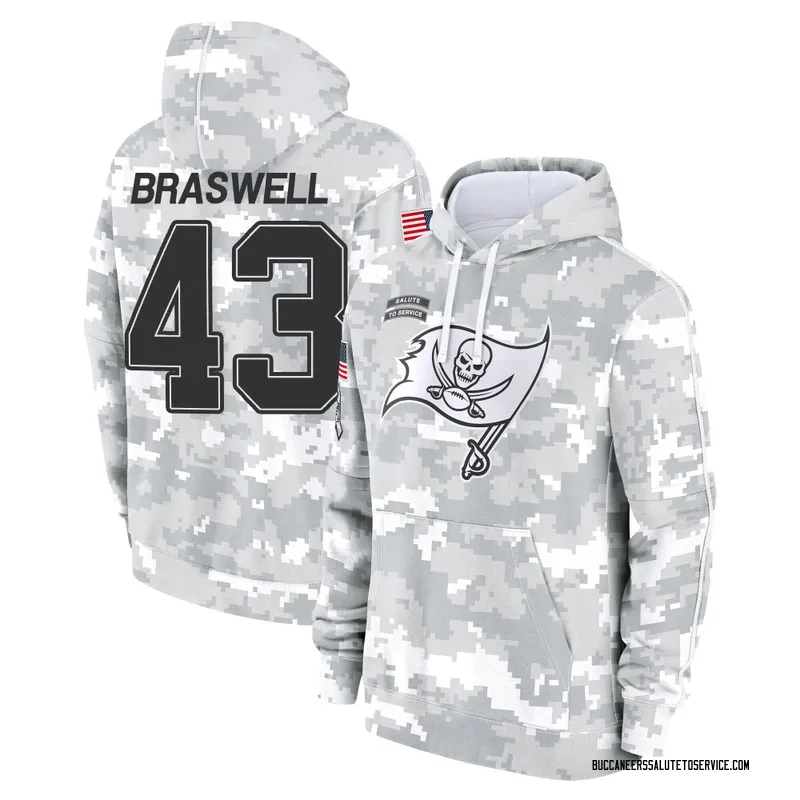 Men's Chris Braswell Tampa Bay Buccaneers Camo Arctic 2024 Salute to Service Club Fleece Pullover Hoodie