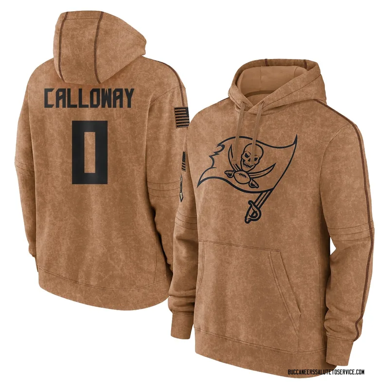Men's Kadarius Calloway Tampa Bay Buccaneers Brown 2023 Salute To Service Club Pullover Hoodie