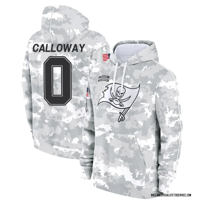 Men's Kadarius Calloway Tampa Bay Buccaneers Camo Arctic 2024 Salute to Service Club Fleece Pullover Hoodie