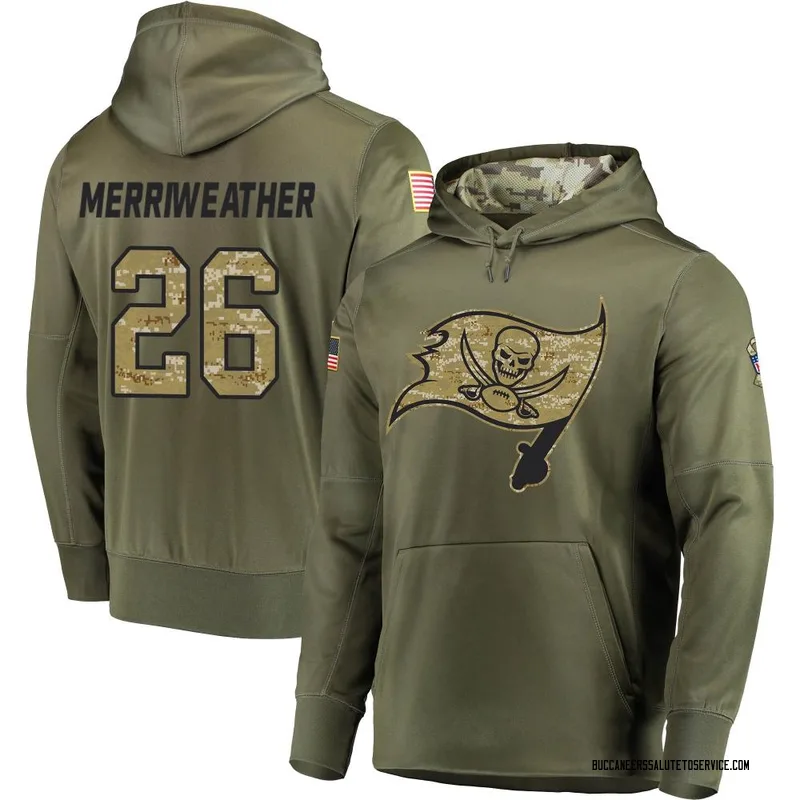Men's Kaevon Merriweather Tampa Bay Buccaneers Olive Salute to Service Pullover Hoodie