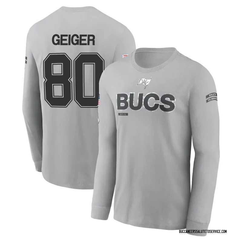 Men's Kaylon Geiger Tampa Bay Buccaneers Gray 2024 Salute to Service Long Sleeve T-Shirt