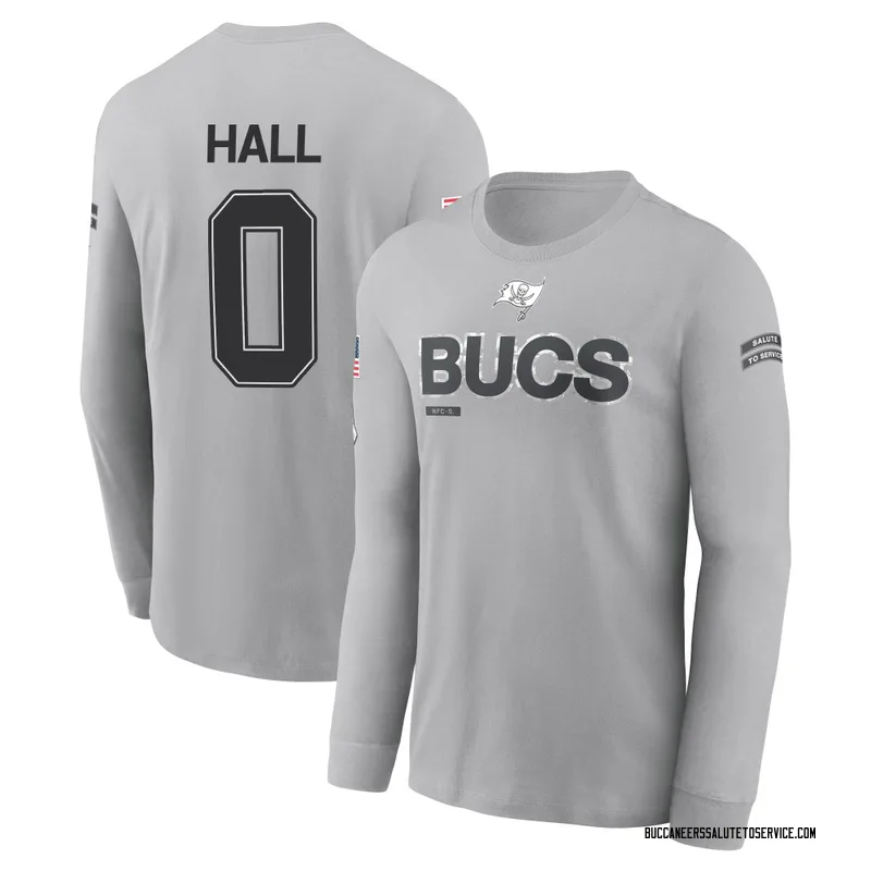 Men's Kemon Hall Tampa Bay Buccaneers Gray 2024 Salute to Service Long Sleeve T-Shirt