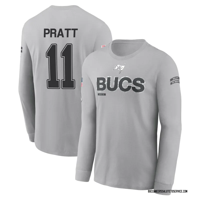 Men's Michael Pratt Tampa Bay Buccaneers Gray 2024 Salute to Service Long Sleeve T-Shirt