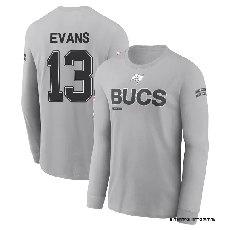 Men's Mike Evans Tampa Bay Buccaneers Gray 2024 Salute to Service Long Sleeve T-Shirt