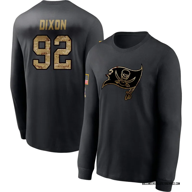 Men's Riley Dixon Tampa Bay Buccaneers Black 2020 Salute To Service Sideline Performance Long Sleeve T-Shirt