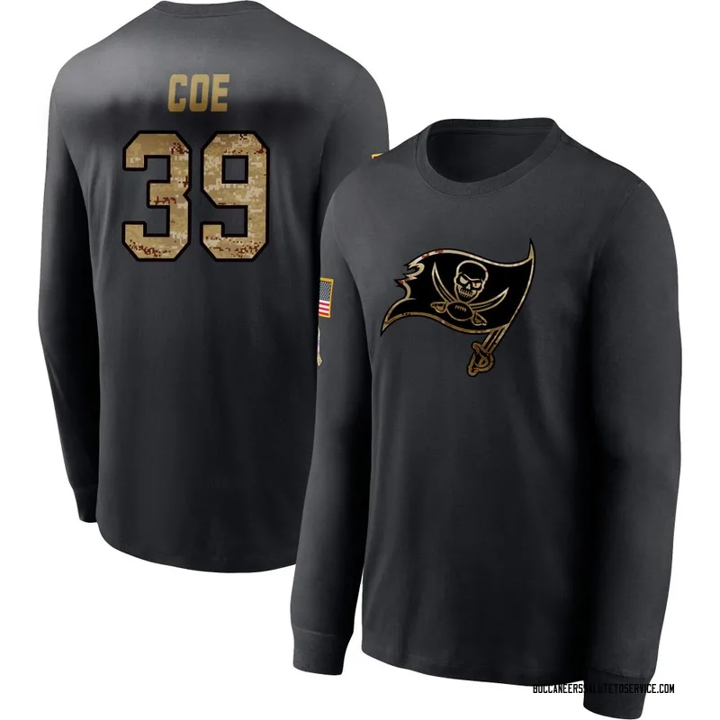 Men's Ryan Coe Tampa Bay Buccaneers Black 2020 Salute To Service Sideline Performance Long Sleeve T-Shirt