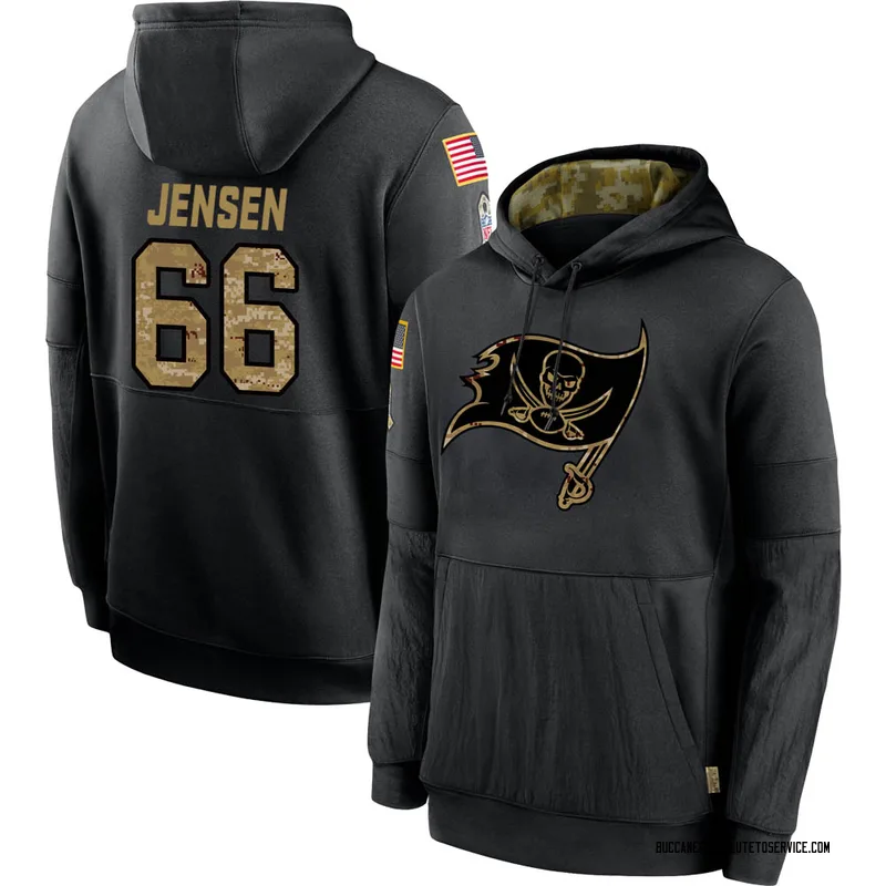 Men's Ryan Jensen Tampa Bay Buccaneers Black 2020 Salute to Service Sideline Performance Pullover Hoodie