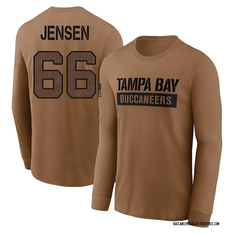 Men's Ryan Jensen Tampa Bay Buccaneers Brown 2023 Salute To Service Long Sleeve T-Shirt