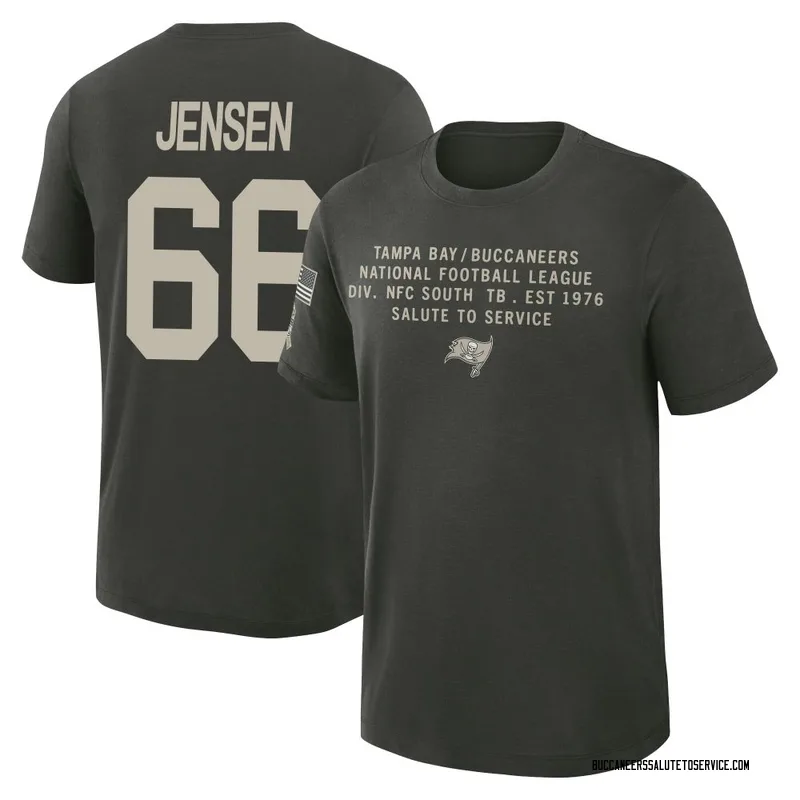 Men's Ryan Jensen Tampa Bay Buccaneers Green Dark/ 2025 Salute to Service Sideline Slub T-Shirt