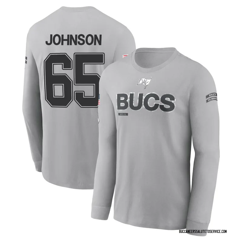 Men's Ryan Johnson Tampa Bay Buccaneers Gray 2024 Salute to Service Long Sleeve T-Shirt
