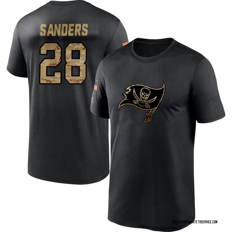Men's Shilo Sanders Tampa Bay Buccaneers Black 2020 Salute To Service Performance T-Shirt