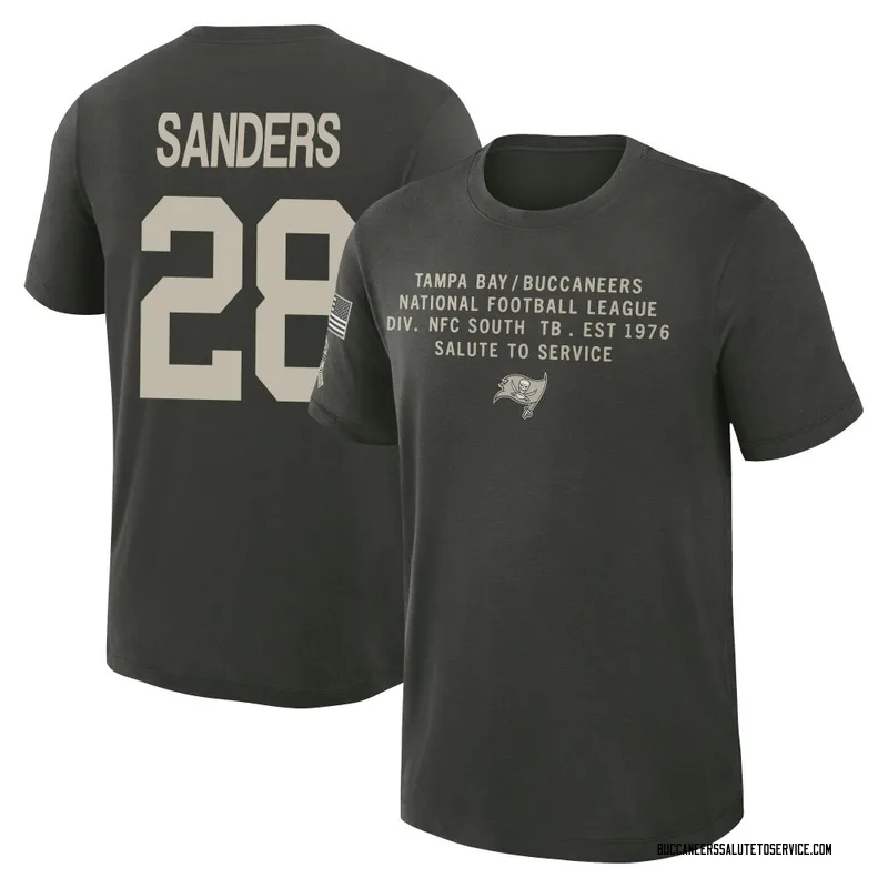 Men's Shilo Sanders Tampa Bay Buccaneers Green Dark/ 2025 Salute to Service Sideline Slub T-Shirt