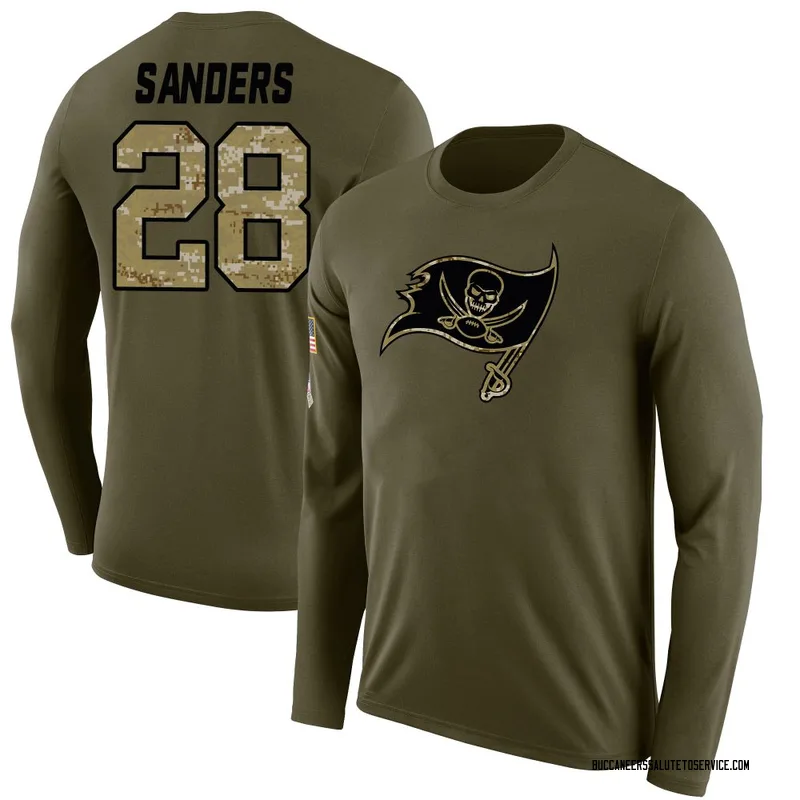 Men's Shilo Sanders Tampa Bay Buccaneers Legend Olive Salute to Service Sideline Long Sleeve T-Shirt