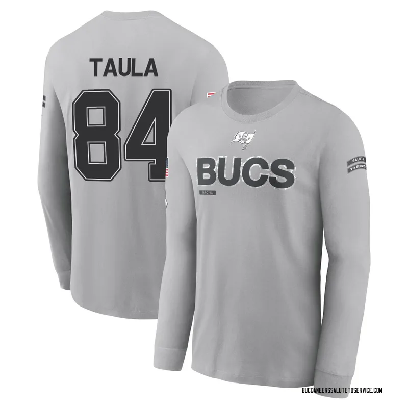 Men's Tanner Taula Tampa Bay Buccaneers Gray 2024 Salute to Service Long Sleeve T-Shirt