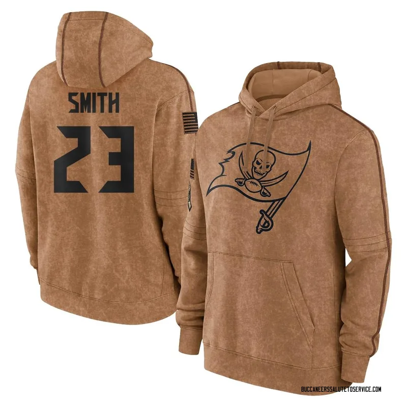 Men's Tykee Smith Tampa Bay Buccaneers Brown 2023 Salute To Service Club Pullover Hoodie