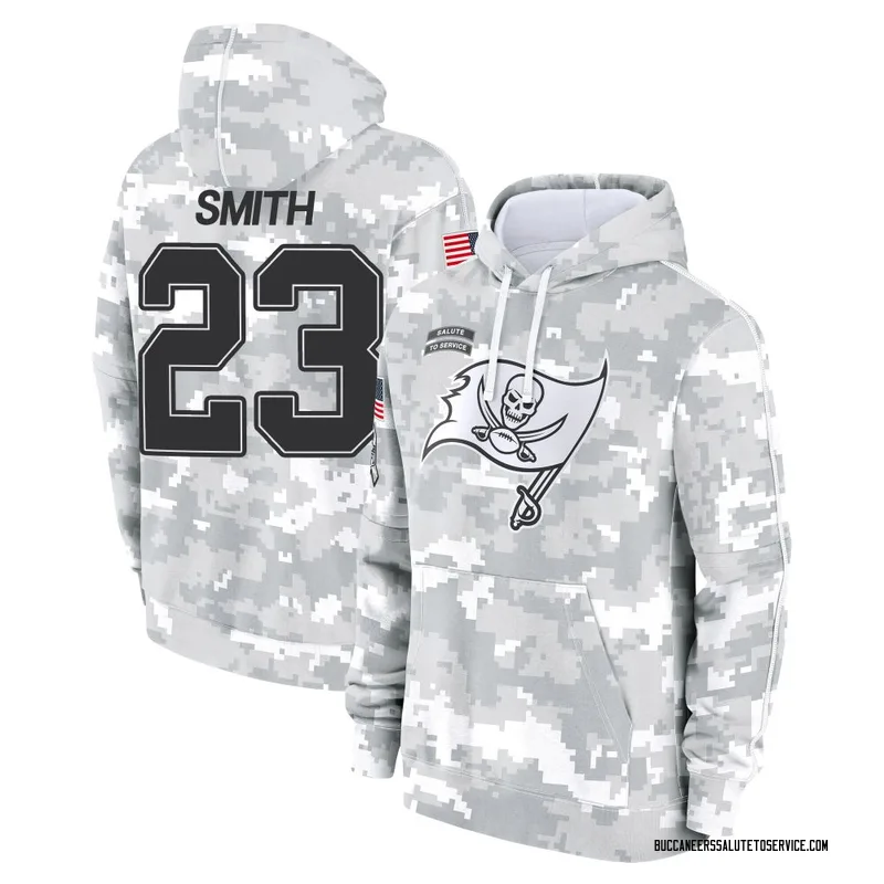 Men's Tykee Smith Tampa Bay Buccaneers Camo Arctic 2024 Salute to Service Club Fleece Pullover Hoodie