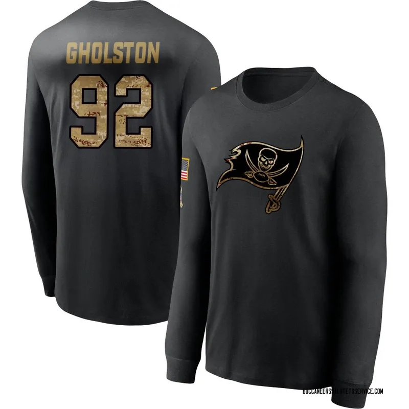 Men's William Gholston Tampa Bay Buccaneers Black 2020 Salute To Service Sideline Performance Long Sleeve T-Shirt