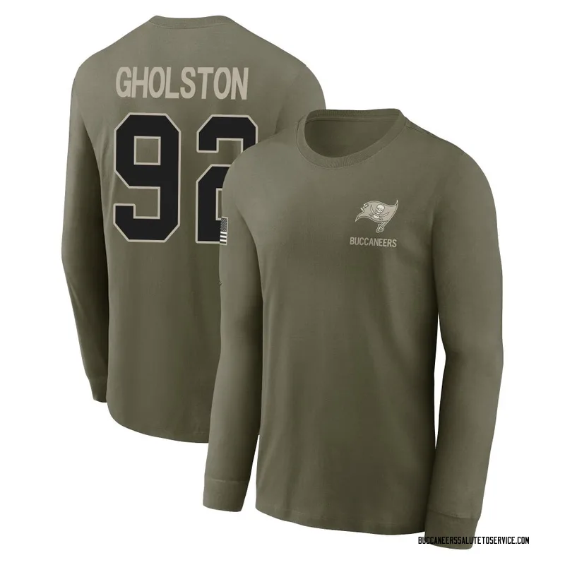 Men's William Gholston Tampa Bay Buccaneers Olive 2025 Salute to Service Sideline Long Sleeve T-Shirt