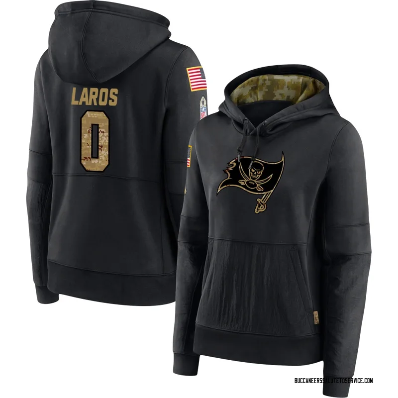 Women's Aidan Laros Tampa Bay Buccaneers Black 2020 Salute to Service Sideline Performance Pullover Hoodie