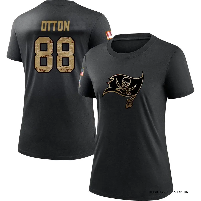 Women's Cade Otton Tampa Bay Buccaneers Black 2020 Salute To Service Performance T-Shirt