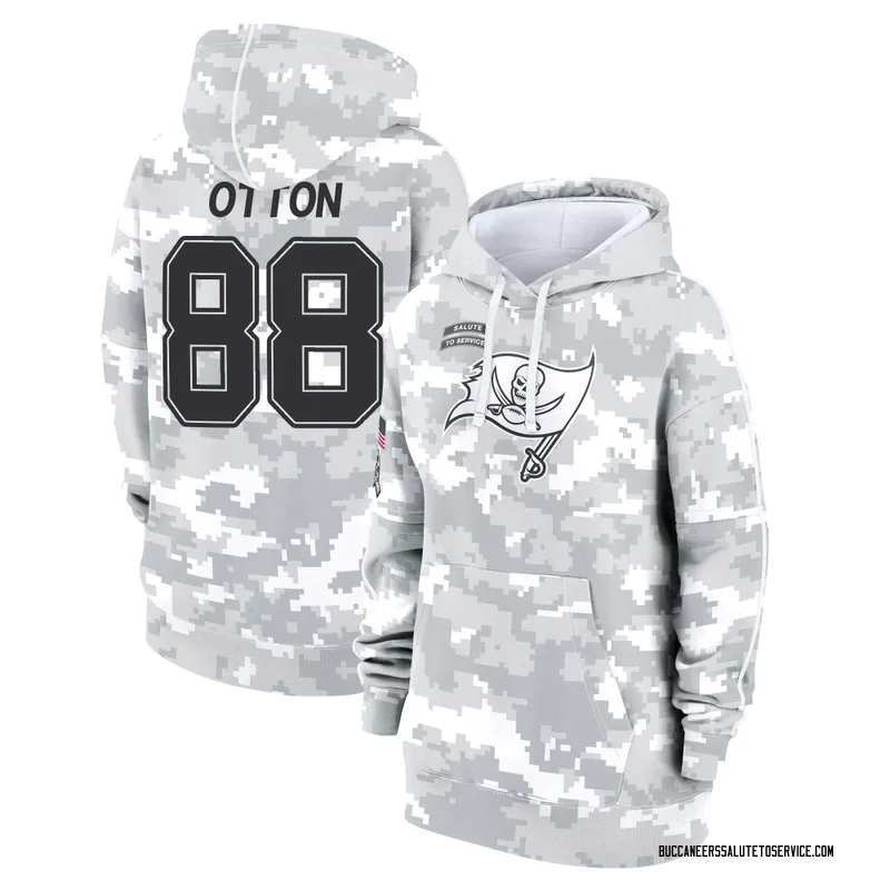 Women's Cade Otton Tampa Bay Buccaneers Camo Arctic 2024 Salute to Service Club Fleece Pullover Hoodie