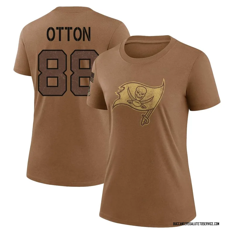 Women's Cade Otton Tampa Bay Buccaneers Legend Brown 2023 Salute To Service Performance T-Shirt