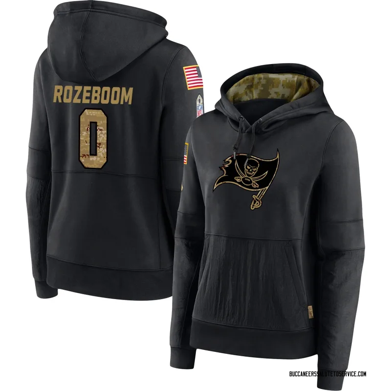 Women's Christian Rozeboom Tampa Bay Buccaneers Black 2020 Salute to Service Sideline Performance Pullover Hoodie