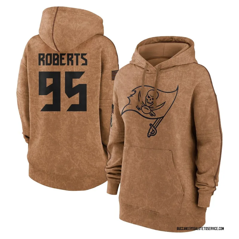 Women's Elijah Roberts Tampa Bay Buccaneers Brown 2023 Salute To Service Pullover Hoodie