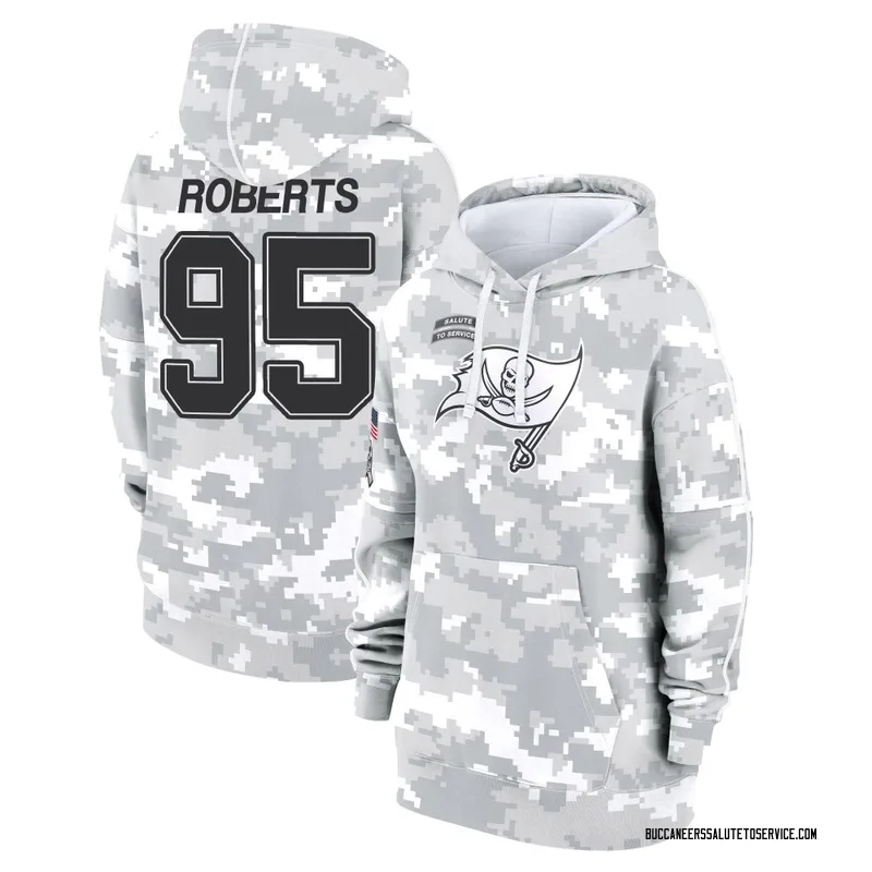 Women's Elijah Roberts Tampa Bay Buccaneers Camo Arctic 2024 Salute to Service Club Fleece Pullover Hoodie
