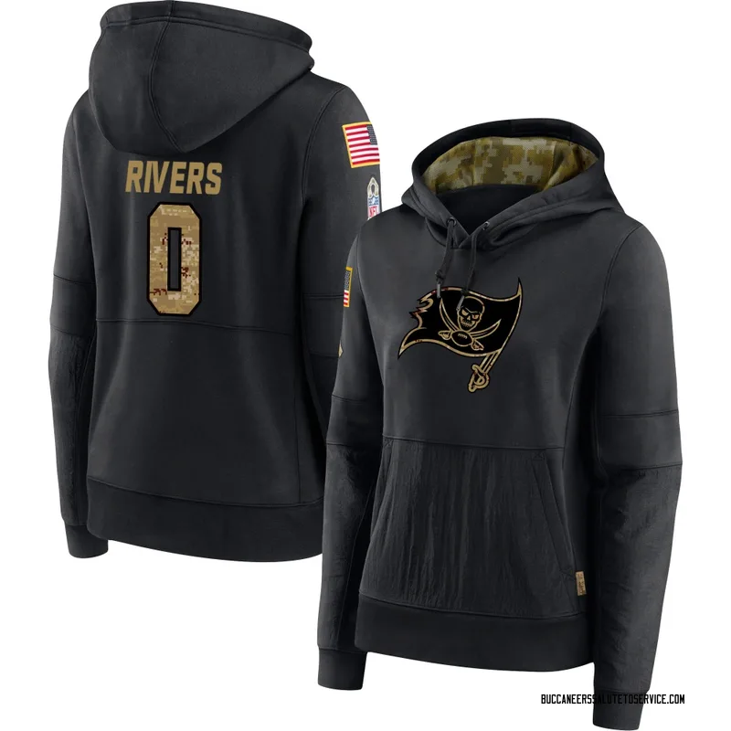 Women's Eric Rivers Tampa Bay Buccaneers Black 2020 Salute to Service Sideline Performance Pullover Hoodie