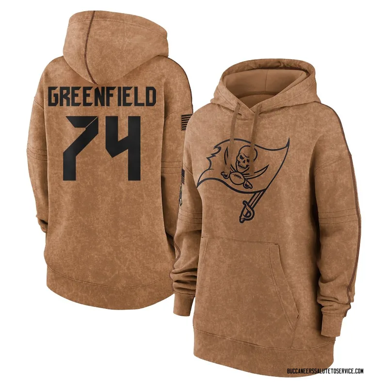 Women's Garret Greenfield Tampa Bay Buccaneers Brown 2023 Salute To Service Pullover Hoodie