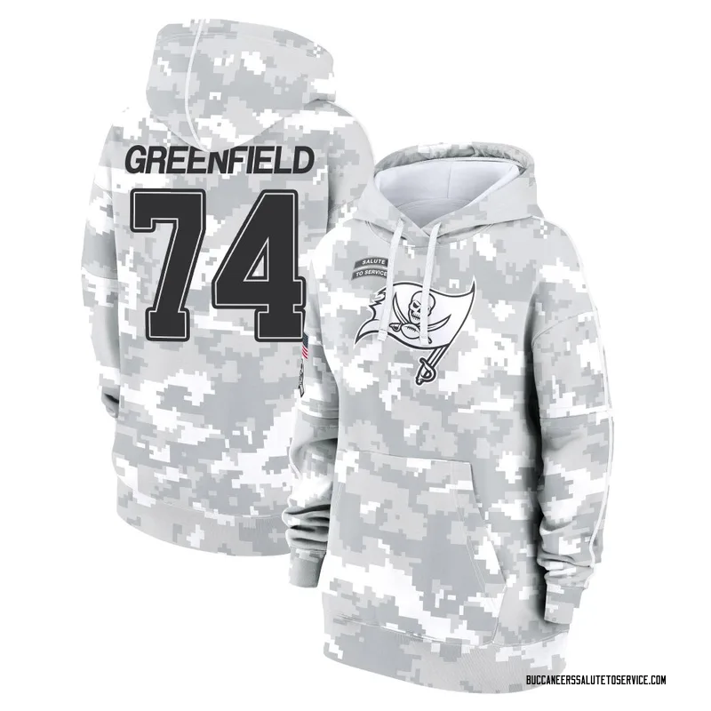Women's Garret Greenfield Tampa Bay Buccaneers Camo Arctic 2024 Salute to Service Club Fleece Pullover Hoodie