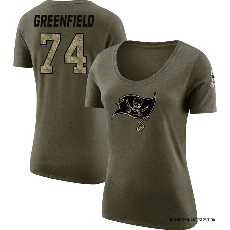 Women's Garret Greenfield Tampa Bay Buccaneers Legend Olive Salute to Service Scoop Neck T-Shirt