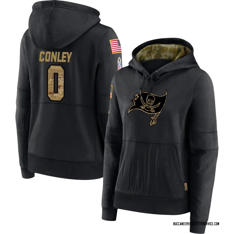 Women's Ja'Qurious Conley Tampa Bay Buccaneers Black 2020 Salute to Service Sideline Performance Pullover Hoodie