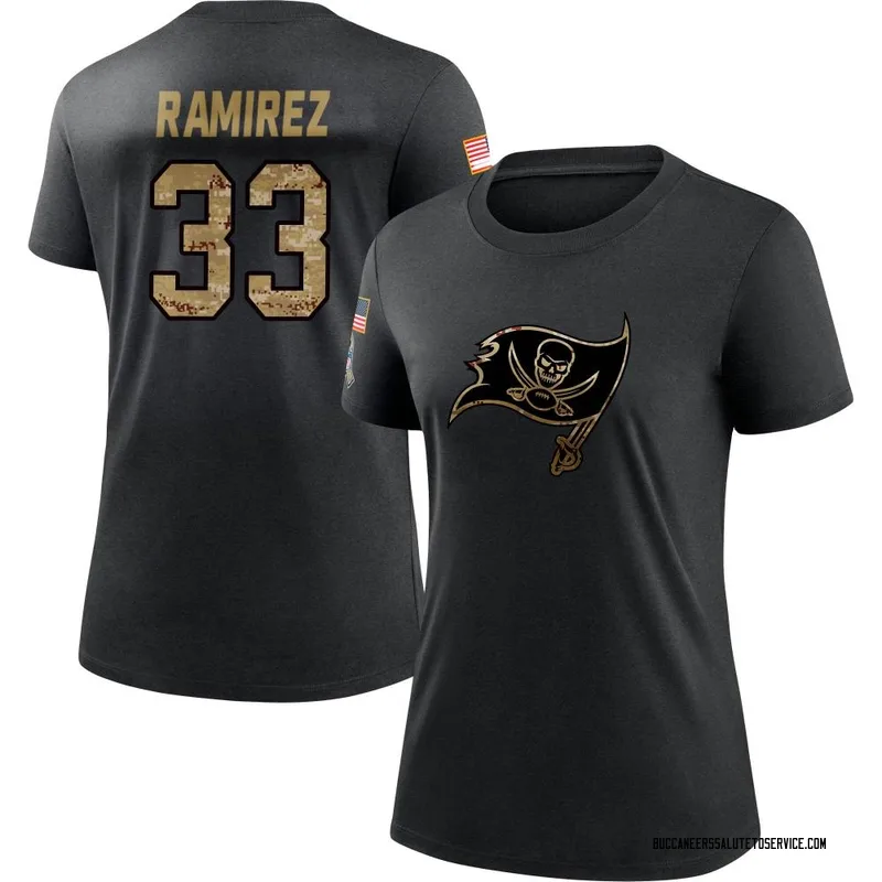 Women's Jose Ramirez Tampa Bay Buccaneers Black 2020 Salute To Service Performance T-Shirt