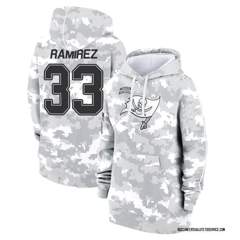 Women's Jose Ramirez Tampa Bay Buccaneers Camo Arctic 2024 Salute to Service Club Fleece Pullover Hoodie