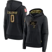 Women's Kadarius Calloway Tampa Bay Buccaneers Black 2020 Salute to Service Sideline Performance Pullover Hoodie