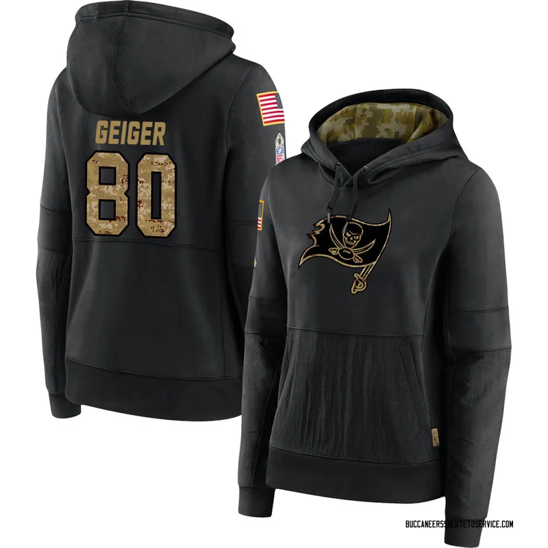 Women's Kaylon Geiger Tampa Bay Buccaneers Black 2020 Salute to Service Sideline Performance Pullover Hoodie