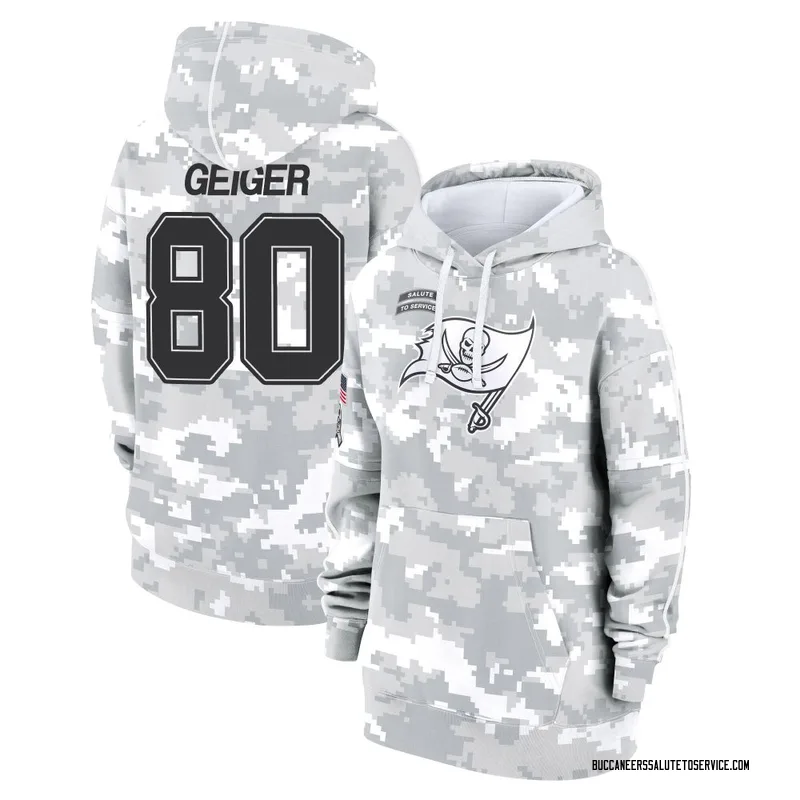 Women's Kaylon Geiger Tampa Bay Buccaneers Camo Arctic 2024 Salute to Service Club Fleece Pullover Hoodie