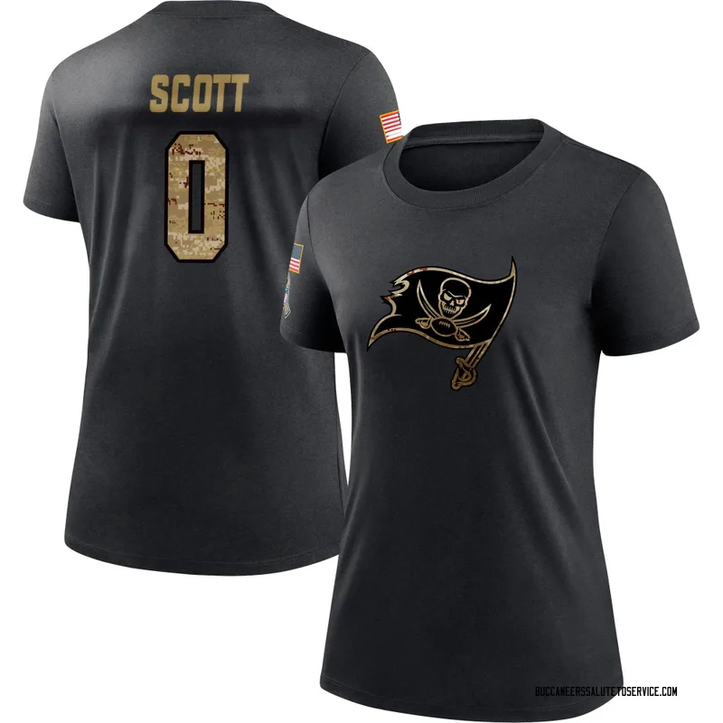 Women's Keionte Scott Tampa Bay Buccaneers Black 2020 Salute To Service Performance T-Shirt