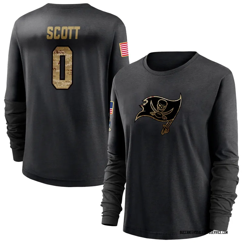 Women's Keionte Scott Tampa Bay Buccaneers Black 2020 Salute To Service Sideline Performance Long Sleeve T-Shirt