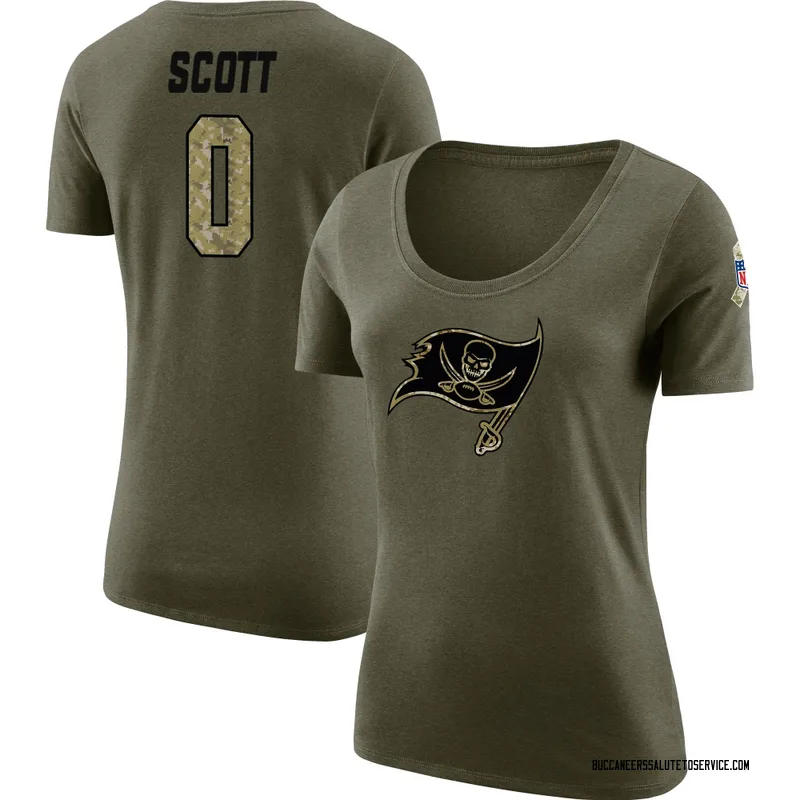 Women's Keionte Scott Tampa Bay Buccaneers Legend Olive Salute to Service Scoop Neck T-Shirt