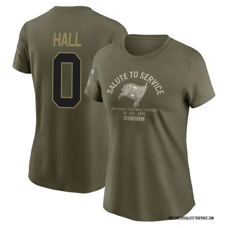 Women's Kemon Hall Tampa Bay Buccaneers Olive 2025 Salute to Service Sideline T-Shirt